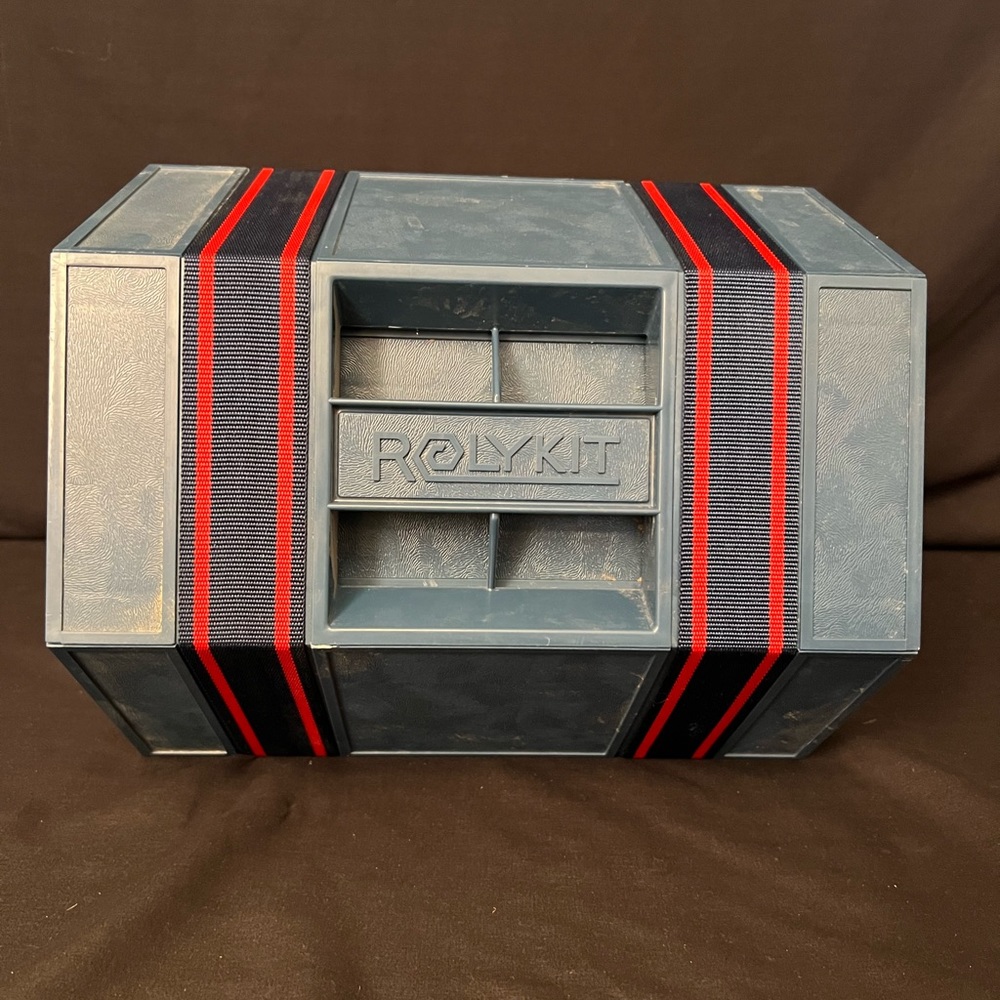VTG Rolykit Gray Storage Box with Red Accents